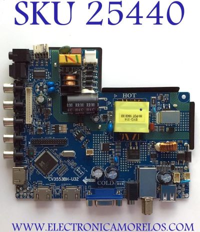 MAIN FUENTE PARA TV ELEMENT NUMERO DE PARTE BJM1-132162-1T9G / CV3553BH-U32 / 7.T3553BHU3211.2X6 / 8BH12741811YA7023 / DISPLAY HV320WHB-N5B / MODELO ELEFW328