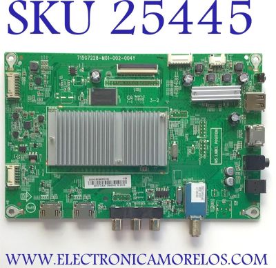 MAIN PARA TV INSIGNIA NUMERO DE PARTE XHCBQK023 / 715G7228-M01-002-004Y / BPFFTJKA1 / 3842841 / M 2639 / (X) XHCB0QK023010X / PANEL TPT390J1-HVN04 REV:S001C / MODELO NS-39DR510NA17