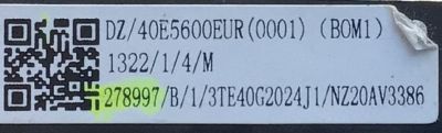 MAIN FUENTE PARA TV HISENSE / NUMERO DE PARTE 278997 / RSAG7.820.9375/ROH / 40E5600EUR / G2024J1 / G2024J101334N / 1322 / PANEL JHD396V1F02-TXL1 / MODELO 40H4030F1 - Imagen 4