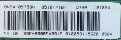 MAIN PARA TV SAMSUNG / NUMERO DE PARTE BN94-05758H / BN41-01778A / BN97-06546A0068 / BN97-06546A0068 / 010053115620 / BN9405758H / SUSTITUTAS  BN94-05549D / BN96-25760A / BN96-25761A / PANEL LTJ550HJ07-V / MODELOS UN55EH600FXZA / UN55EH600FXZA TH02 - Imagen 2