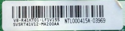 MAIN PARA TV TCL  / SVSRT41V12-MA200AA / 40-MS22F1-MAB2HG / MS22F1 / V8-R41KT01-LF1V155 / NTL000415A-03969 / ESTA TARJETA ES CHINA Y ES UTILIZADA EN DIFERENTES MARCAS Y MODELOS / ENTRAR A DESCRIPCIÓN DEL PRODUCTO  - Imagen 2