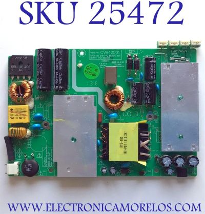 FUENTE DE PODER PARA TV WESTINGHOUSE / NUMERO DE PARTE CVB42001 / CQC03001005728 / PANEL D390D3-HJ39-COX / MODELO DW39F1Y1