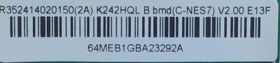 MAIN PARA MONITOR ACER NUMERO DE PARTE 0171-2271-5872 / 0171-2271-5872 / R35241420150(A2) / K242HQL  / 64MEB1GBA23292A PANEL  M236HGE-L20 REV.C5 / MODELO  K242HQL Bbmd - Imagen 2