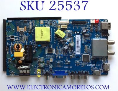 MAIN FUENTE PARA TV PANAVOX / NUMERO DE PARTE SVS3MS6609-MA200CK / CV3663LH-A42 / V8-MS663C0-D13V004 / MIDE956241J-07578 /  MODELO PANAVOX 24D3663 / ESTA TARJETA ES CHINA Y ES UTILIZADA EN DIFERENTES MARCAS Y MODELOS / ENTRAR A DESCRIPCIÓN DEL PRODUCTO