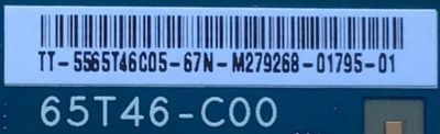 T-CON PARA TV TOSHIBA / NUMERO DE PARTE 5565T46C05 / 65T46-C00 / T650QVN05.0 CTRL / PANEL K650WDR / MODELO 65L621U - Imagen 2