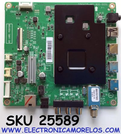 MAIN PARA TV INSIGNIA 4K·UHD·HDR ((FIRE TV)) / NUMERO DE PARTE GXKCB02K002 / 715GA715-M01-B00-005G / GXKCB02K002000X / E248779 / PANEL TPT500B5-U2T01.D REV:S01AN / DISPLAY CV500U2-T01 / MODELO NS-50DF710NA21