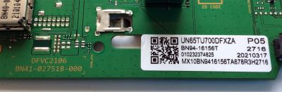 MAIN PARA TV SAMSUNG SMART TV 4K CRYSTAL UHD HDR / NUMERO DE PARTE BN94-16156T / BN41-02751B / BN97-18573G / BN97-17444G / PANEL CY-BT065HGLV9H / DISPLAY LSF650FN14-R02 / MODELOS UN65TU7000FXZA / UN65TU700DFXZA / UN65TU7000FXZA FO10 - Imagen 2