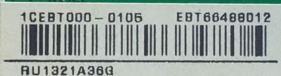 MAIN PARA TV LG NUMERO DE PARTE EBT66488012 / EAX69083603 / 1CEBT000-0105 / RU1321A36G / PANEL NC750DQG-ABGRE / MODELO 75UN7070PUC.BUSVLKR - Imagen 2