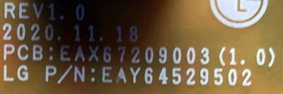 FUENTE DE PODER PARA TV LG 4K SMART TV UHD / NUMERO DE PARTE EAY64529502 / 64529502 / EAX67209003 / LGP43DJ-17U1 / 64529502 / EAX67209003 / PANEL NC430DGG-AAGP1 / MODELO 43UN7000PUB / 43UN7000PUB.BUSWLJM - Imagen 2