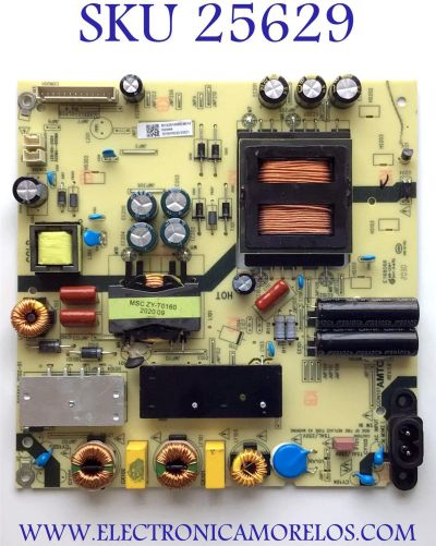 FUENTE DE PODER PARA TV JVC·ROKU TV 4K UHD HDR SMART TV / NUMERO DE PARTE TV5507-ZC02-01 / E021M430-A1 / E168066 / KB-5150 / MODELOS LT-55MAW595 / LT-55MAW705 / ((NOTA IMPORTANTE:CHECAR QUE EL PANEL Y MODELO CORRESPONDA CON SU TELEVISION...))