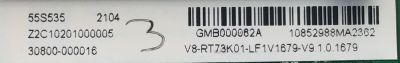 MAIN PARA TV TCL / NUMERO DE PARTE 30800-000016 / 40-RT73H2-MAB2HG / V8-RT73K01-LF1V1679-V9 / GMB000062A / Z2C10201000005 / PANEL LVU550NDJL CD9W00 / MODELO 55S535	 - Imagen 2