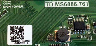 MAIN PARA TV SCEPTRE ANDROID TV 4K UHD SMART TV / NUMERO DE PARTE 260101014330 / TD.MS6886.761 / 4100094440 / A20063003 / LSC550FN11-2 / 1110-4000094-260101014330-200617-A00102 / PANEL'S HK550WLEDM-JH0GH / PT550GT01-01 / MODELOS G55 / A558CV-U - Imagen 3