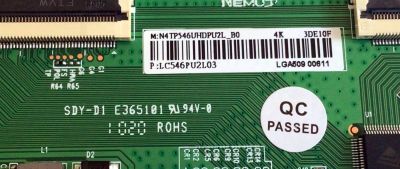 T-CON PARA TV SCEPTRE / NUMERO DE PARTE N4TP546UHDPU2L / N4TP546UHDPU2L_B0 4K / LC546PU2L03 / LGA509 / PANEL LC546PU2L-03 / MODELOS N55 / N55 POTV83BB / U550CV-U - Imagen 2