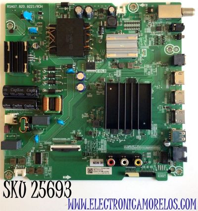 MAIN FUENTE (COMBO) PARA TV HISENSE / NUMERO DE PARTE 272530 / RSAG7.820.9221/ROH / HU58A6109FWR/263340 / ZMZ208362ZZ / 3TE58G2026B6 / 58A6109FUWR / G2026B6 / PANEL HD580X1U91-L1/S1/GM/ROH / MODELO 58RGE3