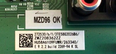 MAIN FUENTE (COMBO) PARA TV HISENSE / NUMERO DE PARTE 272530 / RSAG7.820.9221/ROH / HU58A6109FWR/263340 / ZMZ208362ZZ / 3TE58G2026B6 / 58A6109FUWR / G2026B6 / PANEL HD580X1U91-L1/S1/GM/ROH / MODELO 58RGE3 - Imagen 3