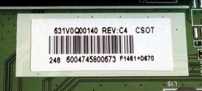 MAIN PARA TV TOSHIBA 4K UHD SMART TV / NUMERO DE PARTE 631V0Q00140 / VTV-L55736 / P422939C_02 / VTV-L55736 REV:1 / 631V0Q00140 REV:C4 / PANEL K430WDCRA / K430WDCRA-HC300A5 / MODELO 43LF621U21 - Imagen 3