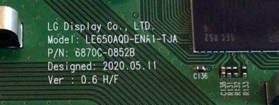 T-CON PARA TV LG OLED SMART TV / NUMERO DE PARTE 6871L-6275C / 6870C-0852B / LE650AQD-ENA1-TJA / FB2 08F / H10130T / 6275C / PANEL LE650AQD (EN)(A1) / MODELOS OLED65CXPUA.BUSWLJR / OLED65CXPUA - Imagen 2