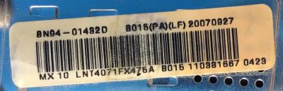MAIN PARA TV SAMSUNG / NUMERO DE PARTE BN94-01432D / BN41-00904A / BN97-01749B / BN97-01739D / PANEL LTA400HH-L01 / MODELO LNT4071FX / LNT4071FX/XAA - Imagen 2