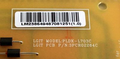 FUENTE DE PODER PARA TV LG SMART TV / NUMERO DE PARTE EAY64948708 / EAX67865202 / LGP55TJ-18U1 / 64948708 / EAX67865202(1.0) / PLDK-L703C / 3PCR02264C / PANEL NC550DGG-AAGPA / MODELOS 55UN6950ZUA / 55UN6950ZUA.BUSWLKR / 55UN7000PUB.BUSWLKR - Imagen 2