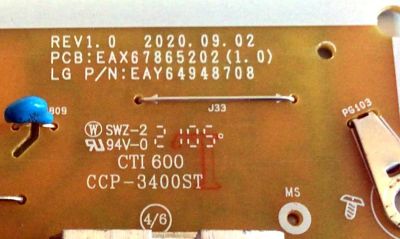 FUENTE DE PODER PARA TV LG SMART TV / NUMERO DE PARTE EAY64948708 / EAX67865202 / LGP55TJ-18U1 / 64948708 / EAX67865202(1.0) / PLDK-L703C / 3PCR02264C / PANEL NC550DGG-AAGPA / MODELOS 55UN6950ZUA / 55UN6950ZUA.BUSWLKR / 55UN7000PUB.BUSWLKR - Imagen 3