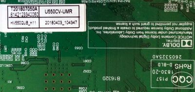 MAIN FUENTE (COMBO) SCEPTRE 4K UHD TV / NUMERO DE PARTE T201807050A / TP.MS3458.PC758 / 8142123342060 / HV550QUB_H11 / U550CV-UMR / 20180403_104347 / C18087050 / 2605325A0 / PANEL CN55XB621 / MODELO W55 / U550CV-UMR - Imagen 3
