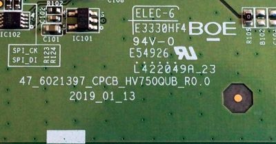 T-CON PARA TV PHILIPS NUMERO DE PARTE 44-9771667A / 47_6021397 / 47_6021397_CPCB_HV750QUB_R0.0 / E54926 / PANEL BOEI750WQ1-N9K / DISPLAY LC750EQY(SN)(A1) / MODELO 75PFL5604/F7 / 75PFL5604/F7 / KD-75X80J / KD75X80J / XBR-75X800H / XBR75X800H - Imagen 3