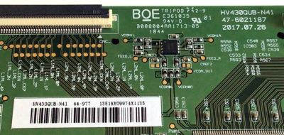 T-CON PARA TV SCEPTRE / NUMERO DE PARTE 44-9771351A / 47-6021187 / HV430QUB-N41 / B088004AA1713-05 / PANEL HV430QUB-N41 / MODELO U435CV-U UOTV83BA - Imagen 2