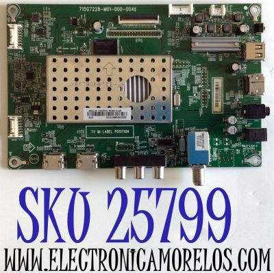 MAIN PARA TV INSIGNIA·ROKU TV HD SMART TV / NUMERO DE PARTE 756TXECB0QK001 / XECB0QK001 / 715G7228-M01-000-004K / 756TXECB0QK0010 / PANEL TPT550J1-HVN06.U REV:S510A / MODELO NS-55DR420NA16