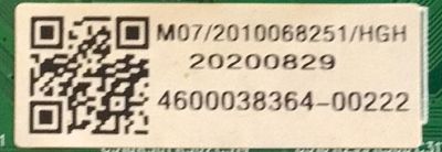 MAIN PARA TV JVC·ROKU TV 4K SMART TV / NUMERO DE PARTE MS16010-ZC01-01 / 2E01413C0 / 515C16010M07 / 202000829 / 2010068251 / PANEL JR645R3HA7L / MODELO LT-65MAW705 / ((NOTA IMPORTANTE:CHECAR QUE EL PANEL Y MODELO QUE CORRESPONDA CON SU TELEVISION)) - Imagen 2