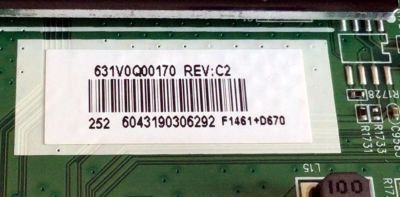 MAIN PARA TV TOSHIBA 4K UHD SMART TV / NUMERO DE PARTE 631V0Q00170 / VTV-L55736 / VTV-L55736 REV:1 / 631V0Q00170 REV:C2 / UCM8 VTV-L55736 REV:1 / MODELO 43LF621U21 - Imagen 3