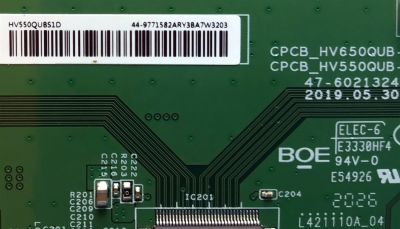 T-CON PARA TV RCA NUMERO DE PARTE 44-9771582A / CPCB_HV650QUB-S9D / CPCB_HV550QUB-S1D / 47-6021324 / PANEL HV550QUB-S1E / MODELO RTU5540-B - Imagen 2
