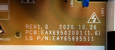 FUENTE PARA TV LG NUMERO DE PARTE EAY65895511 / EAX69502001 / PANEL NC500TQG-VHKH1 / MODELO 50UP8000PUA.BUSSLJM - Imagen 2