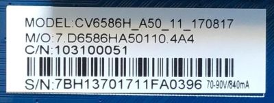 MAIN FUENTE PARA TV ELEMENT NUMERO DE PARTE 103100051 / CV6586H-A50 / 7.D6586HA50110.4A4 / 7BH13701711FA0396 / PANEL T550-V35-DLED / MODELO E4SFT5517 - Imagen 2