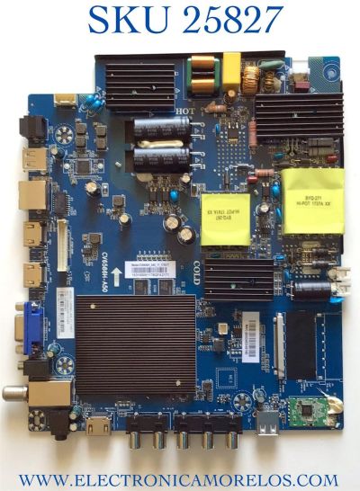 MAIN FUENTE PARA TV ELEMENT NUMERO DE PARTE 103100051 / CV6586H-A50 / 7.D6586HA50110.4A4 / 7BH13701711FA0396 / PANEL T550-V35-DLED / MODELO E4SFT5517