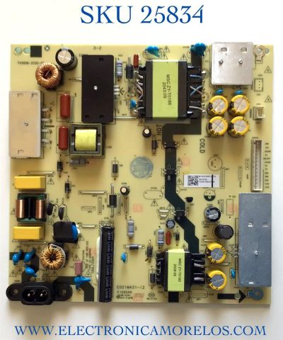 FUENTE DE PODER PARA TV JVC ORIGINAL / NUMERO DE PARTE 514C5006M74 / TV5006-ZC02-02 / E021M431-I2 / E021M431-12 / E168066 / PANEL CC500PV7D VER.03 / MODELO LT-50MAW705