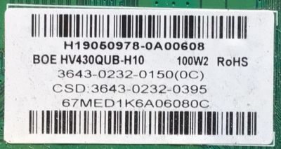 MAIN FUENTE (COMBO) PARA TV VIZIO / NUMERO DE PARTE 3643-0232-0150 / TP.MT5597.PC768 / 3643-0232-0150(0C) / 3643-0232-0395 / DISPLAY HV430QUB-H10 / MODELOS V435-G0 / V435-G0 LAUFQE / V435-G0 LAUFQELV / V435-G0 LAUFQEKV - Imagen 2