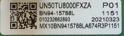 MAIN PARA TV SAMSUNG NUMERO DE PARTE BN94-15788L / BN41-02756D / BN97-17227W / PANEL CY-BT050HGAV1H / MODELO UN50TU8000FXZA AA17 - Imagen 2
