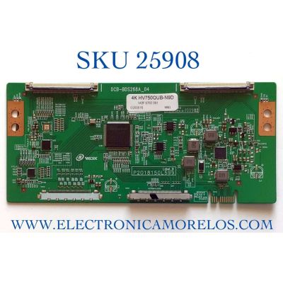 T-CON PARA TV RCA / NUMERO DE PARTE DCB-BDS268_04 / 4K HV750QUB-N9D / G200516 / P2018150L599 / PANEL HV750QUBN9D / MODELO RNSMU7536