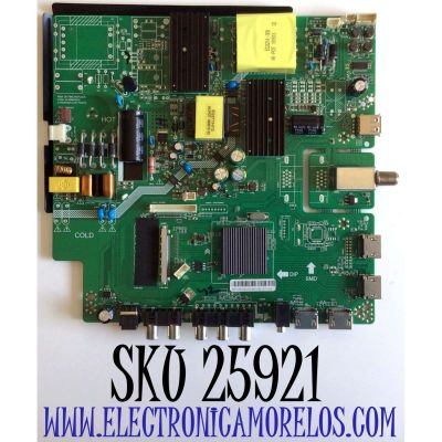 MAIN FUENTE (COMBO) PARA TV ONN·ROKU TV 4K UHD SMART TV / NUMERO DE PARTE H19017-JP / LDD.M3458.A138 / TNBS-01-1904 / E358874 / PANEL T430QVN03.0 / MODELO ONA43UB19E04