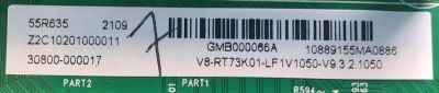 MAIN PARA TV TCL NUMERO DE PARTE 30800-000017 / 40-RT73M1-MAD2HG / V8-RT73K01-LF1V1050-V9 / PANEL LVU550NDHL / MODELO 55R635 / 65R635 - Imagen 2