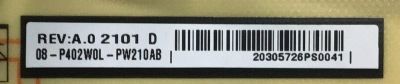 FUENTE PARA TV TCL NUMERO DE PARTE 08-P402W0L-PW210AB / 40-P402HL-PWA1CG / PANEL LVU650NDHL / MODELO 65R635 ((NOTA IMPORTANTE: ESTA TARJETA TIENE ROTURAS EN  DOS DE LAS ESQUINAS)) - Imagen 4