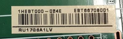 MAIN PARA TV LG NUMERO DE PARTE EBT66708001 / EAX69120304 / 1HEBT000-024E / RU17G6A1LV / PANEL NC860DQF-AAGR5 / MODELO 86UN9070AUD.BUSWLKR / 86UN9070AUD - Imagen 2