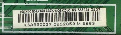MAIN PARA TV INSIGNIA NUMERO DE PARTE XKCB02K094 / 715GA715-M01-B00-005G / (G)XKCB02K094000X / PANEL TPT550U1-QVN05.U REV:S57B1BC / NUMERO DE DISPLAY T550QVN05.7 / MODELO NS-55F301NA22 - Imagen 2