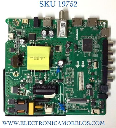 MAIN FUENTE PARA TV HISENSE NUMERO DE PARTE R18071496 / TP.SR.PB701 / 180720 / M182041 / R18071496-0A01792 / PANEL JHD400N2F31-TXL2B1QL/S0/FM/ROH / MODELO 40EU3000