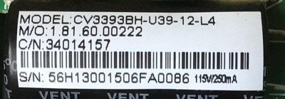 MAIN FUENTE PARA TV WESTINGHOUSE NUMERO DE PARTE 34014157 / CV3393BH-U39 / 1.81.60.00222 / MODELO WD40FX1170 - Imagen 2