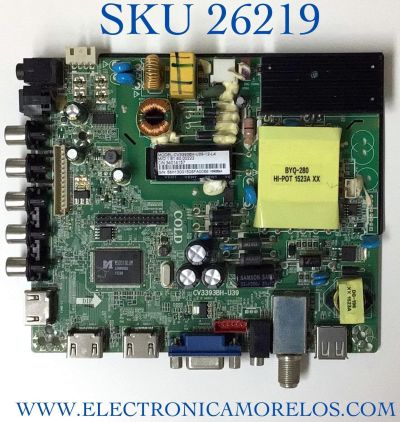 MAIN FUENTE PARA TV WESTINGHOUSE NUMERO DE PARTE 34014157 / CV3393BH-U39 / 1.81.60.00222 / MODELO WD40FX1170