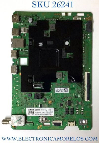 MAIN PARA TV SAMSUNG 4K·UHD·HDR / NUMERO DE PARTE BN94-16871Q / BN41-02844A / BN97-18264A / BN9416871Q / PANEL CY-SA055HGLV4H / DISPLAY LSF550FN17-Q01 / BN96-53697A / BN9653697A / MODELOS UN55AU8000FXZA FF05 / UN55AU8000FXZA FJ13 / UN55AU8000BXZA FF05