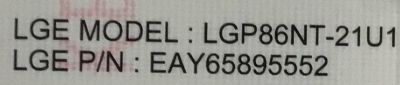 FUENTE DE PODER PARA TV LG NANOCELL SMART / NUMERO DE PARTE EAY65895552 / LGP86NT-21U1 / 3PCR02852B / EPCD31CB1B/ PANEL NC860TQF-AAKP1 / MODELO 86NANO75UPA.BUSYLKR / 86NANO75UPA / 86UP8770PUA - Imagen 2