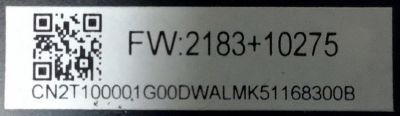 MAIN PARA TV TOSHIBA NUMERO DE PARTE CN2T100001G / TD.T950.67 / CN2T100001G00DWALMK51168300B / N20114136-0A01149 / MODELO 43LF421U21 - Imagen 2