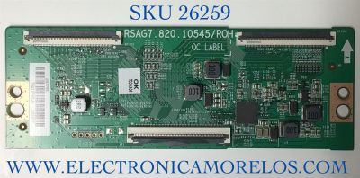 T-CON PARA TV TOSHIBA / NUMERO DE PARTE 287755 / RSAG7.820.10545/ROH / 293377 / H41802PNI78A1 / PANEL HD550Y1U72-T0L2K2\GM\CKD3A\1\R / DISPLAY HV550QUB-F70 / MODELO 55C350KU 55A511FUT
